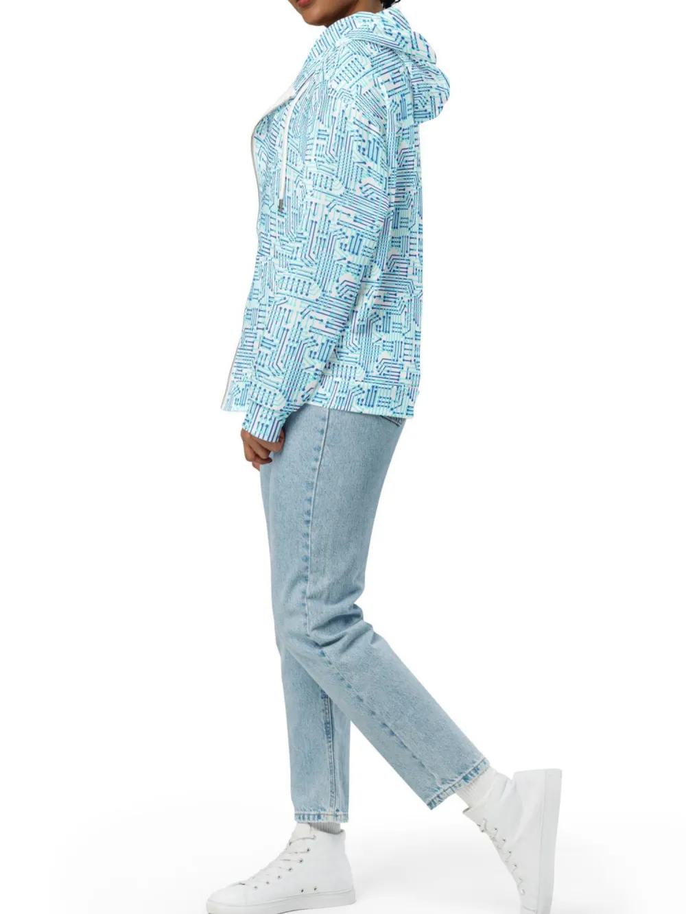 Tech Geometric Pattern Hoodie