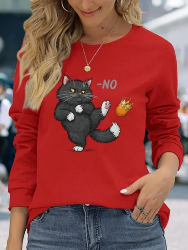Cat Say No Printed Tee