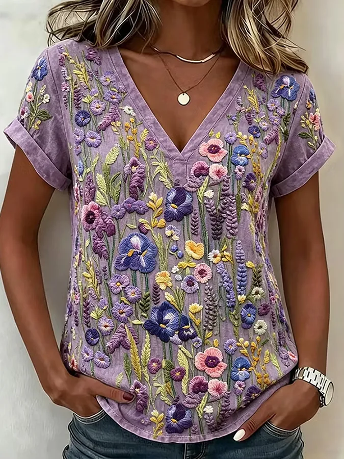 Women'S Alzheimer's awareness Printed Casual T-Shirt