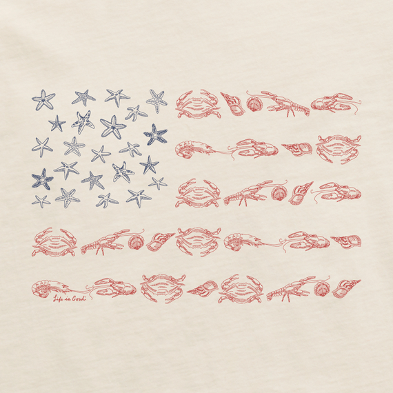 Women's Cotton American Flag Crusher Tee