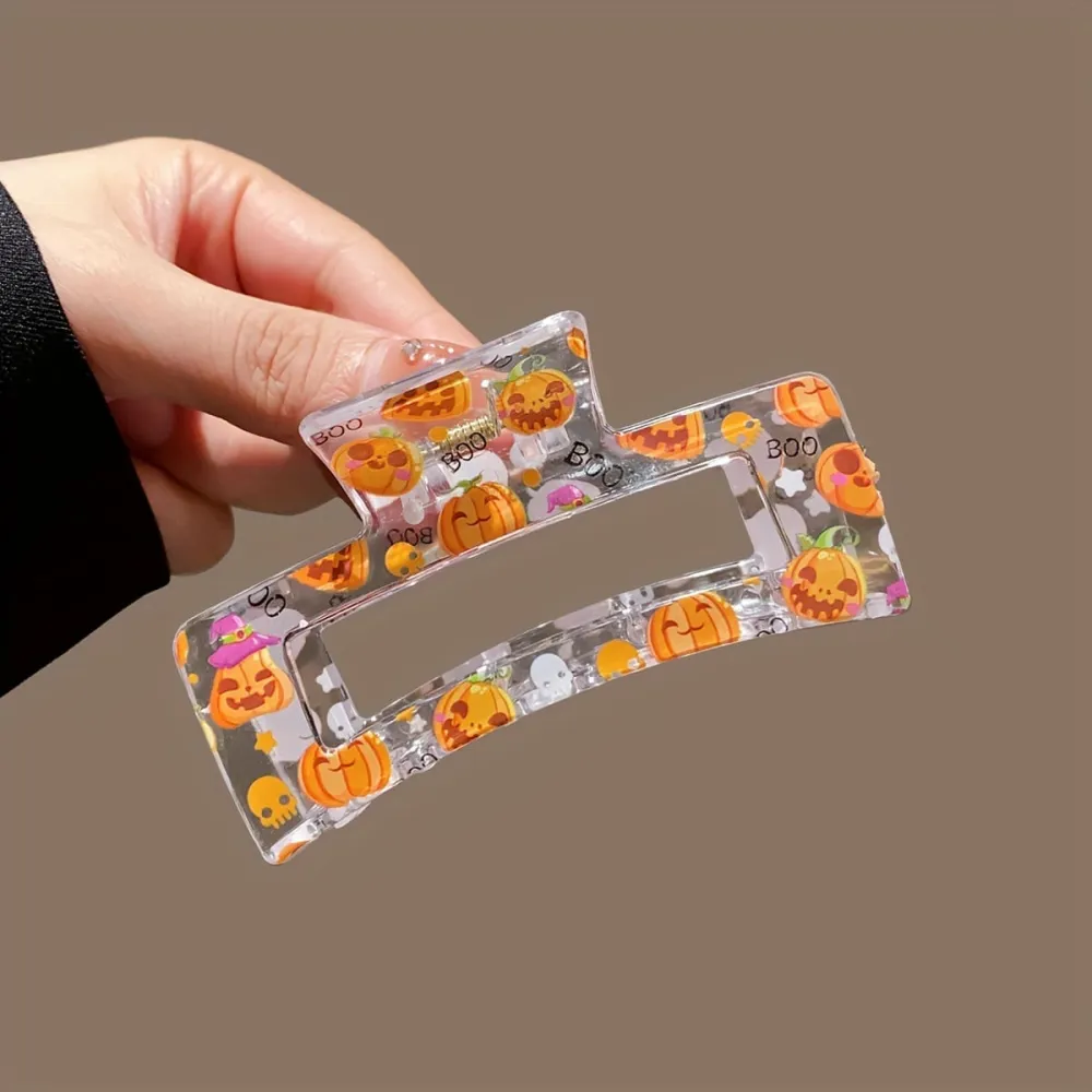 Halloween Funny Ghost Pumpkin Fashion Print Hair Clip
