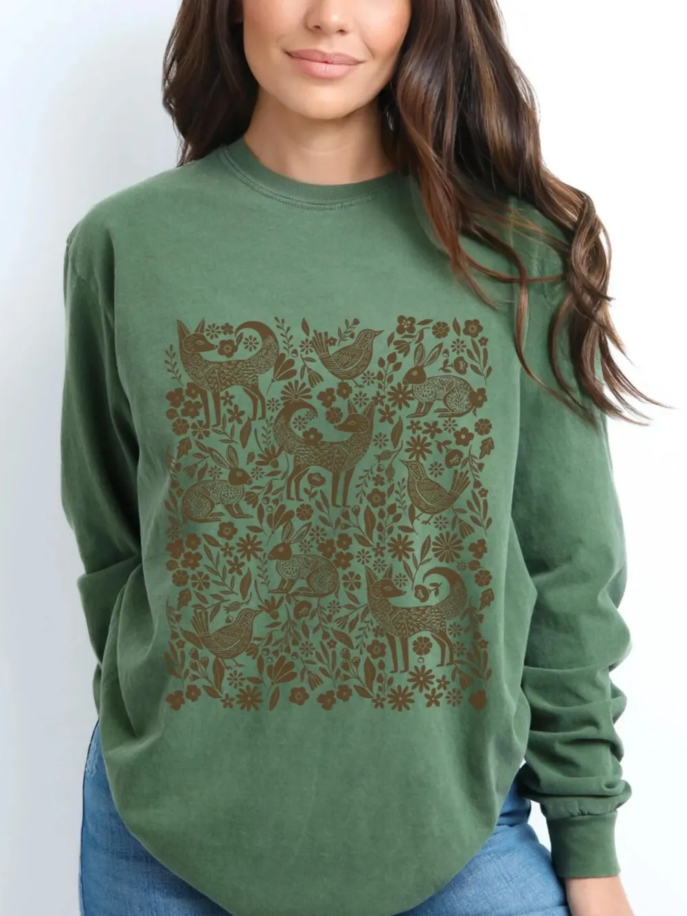 Retro Woodland Animal Print T-Shirt