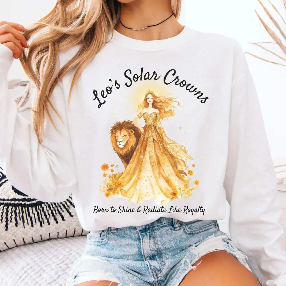 Leo's Solar Crowns Zodiac Long Sleeve Tee
