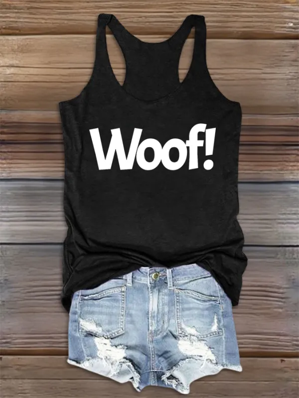 Women's Woof! Round-Neck Sleeveless Vest