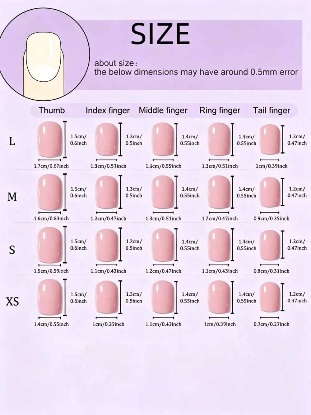 Nailhour Handmade 10pcs White French Tip, Minimalist Pink Base Press On Nails