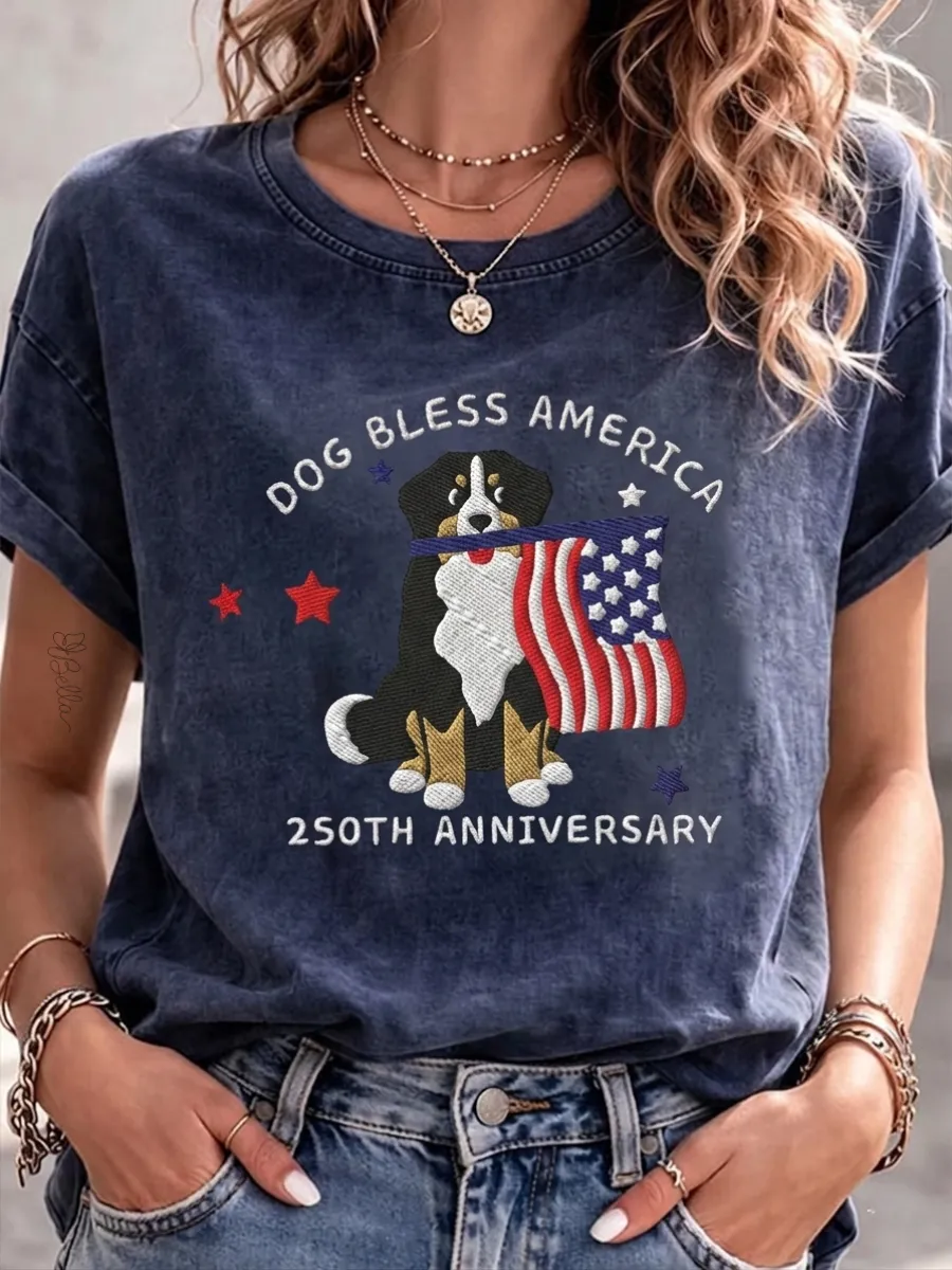 Women's Independence Day Paw Art Print T-Shirt