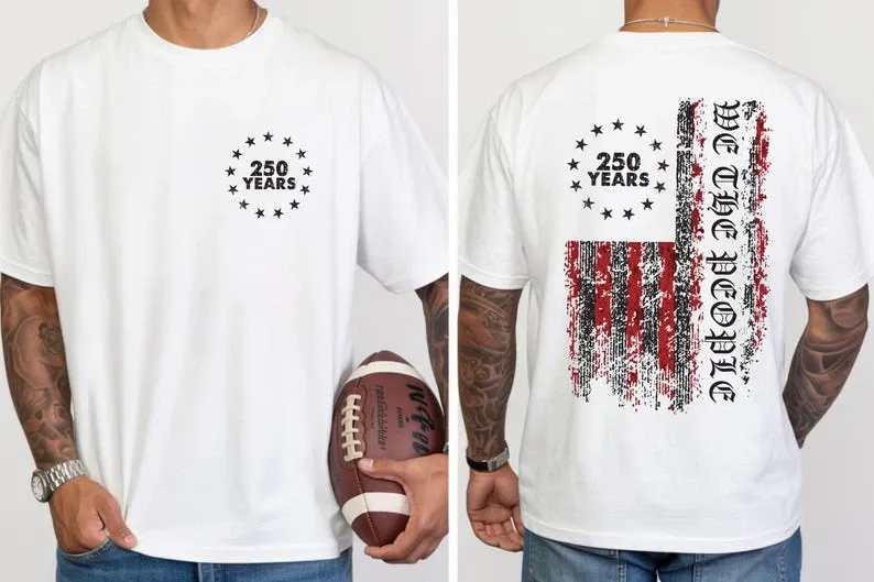 Men'S Casual American 1776-2026 Anniversary Printed Short Sleeved T-Shirt