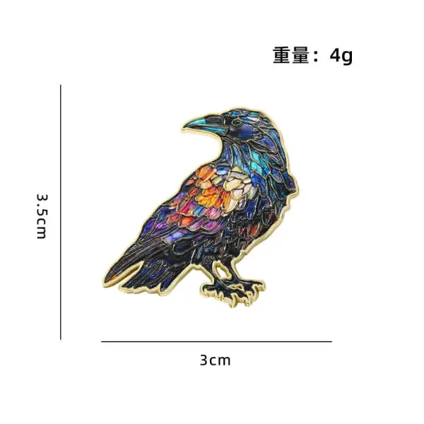Dark Mysterious Raven Brooch