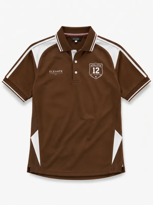 Men's Athletic Club 12 Number Logo Printed Polo Shirt