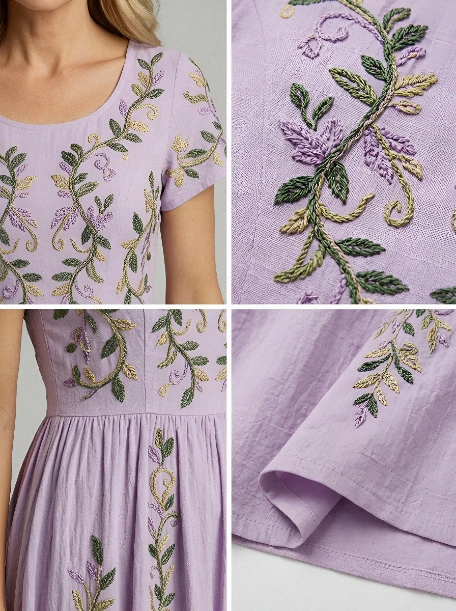 Women's Breast Cancer Awareness Floral Vine Printed Dress