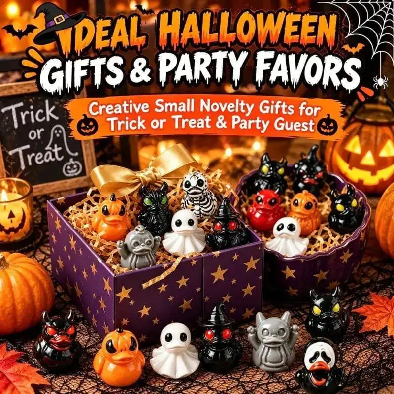 Random Mini Devil Ghost Skull Resin Ducks Cute Spooky Desktop Decor