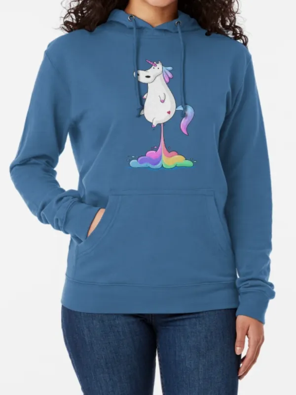 Cute Funny Unicorn with Rainbow Splash Hoodie