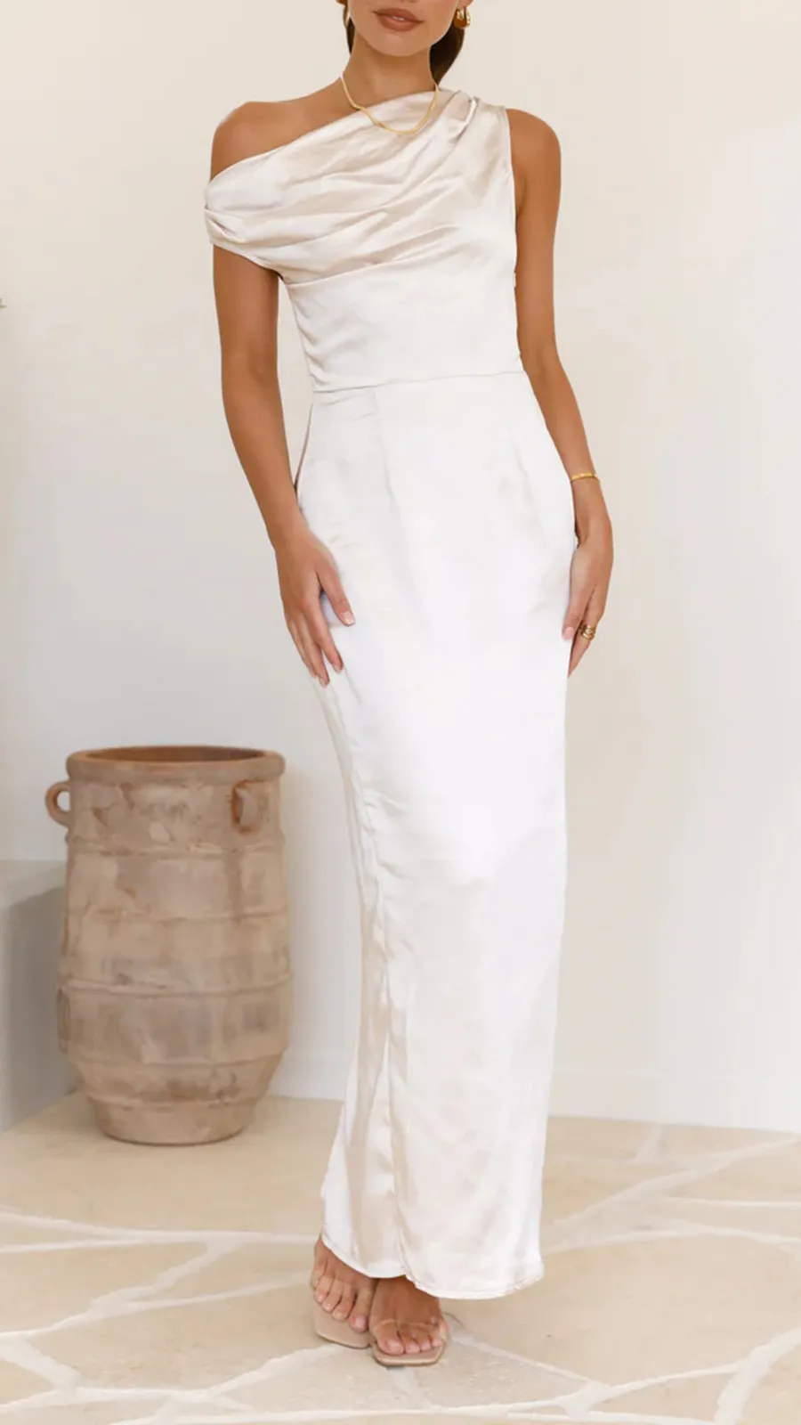 Off Shoulder Design Maxi Dress
