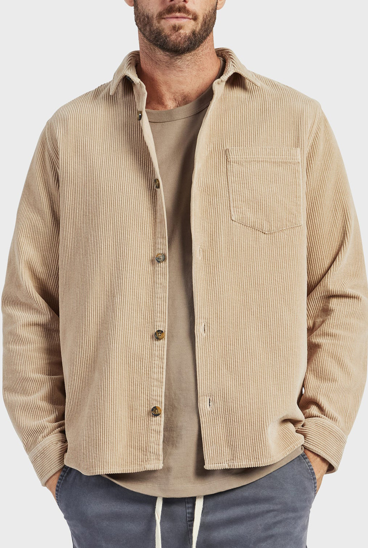 Lebowski Cord Overshirt-Navy