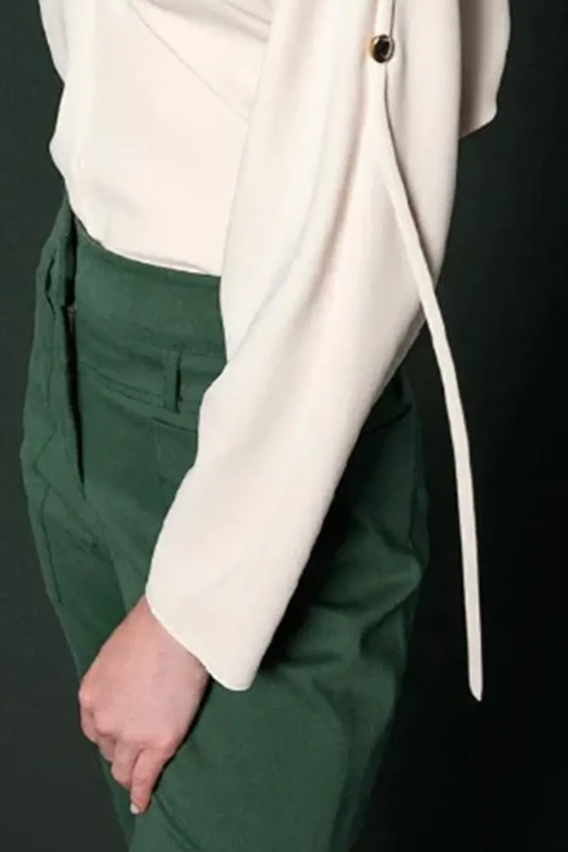 Tie Accent V-Neck Blouses