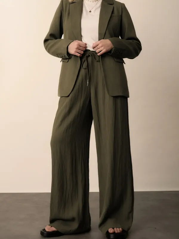 Dark Timber Tie Detail Pants