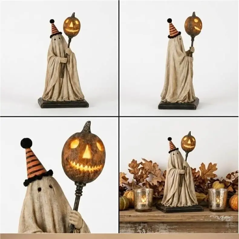 Glowing Halloween Ghost Figurine with Remote Control