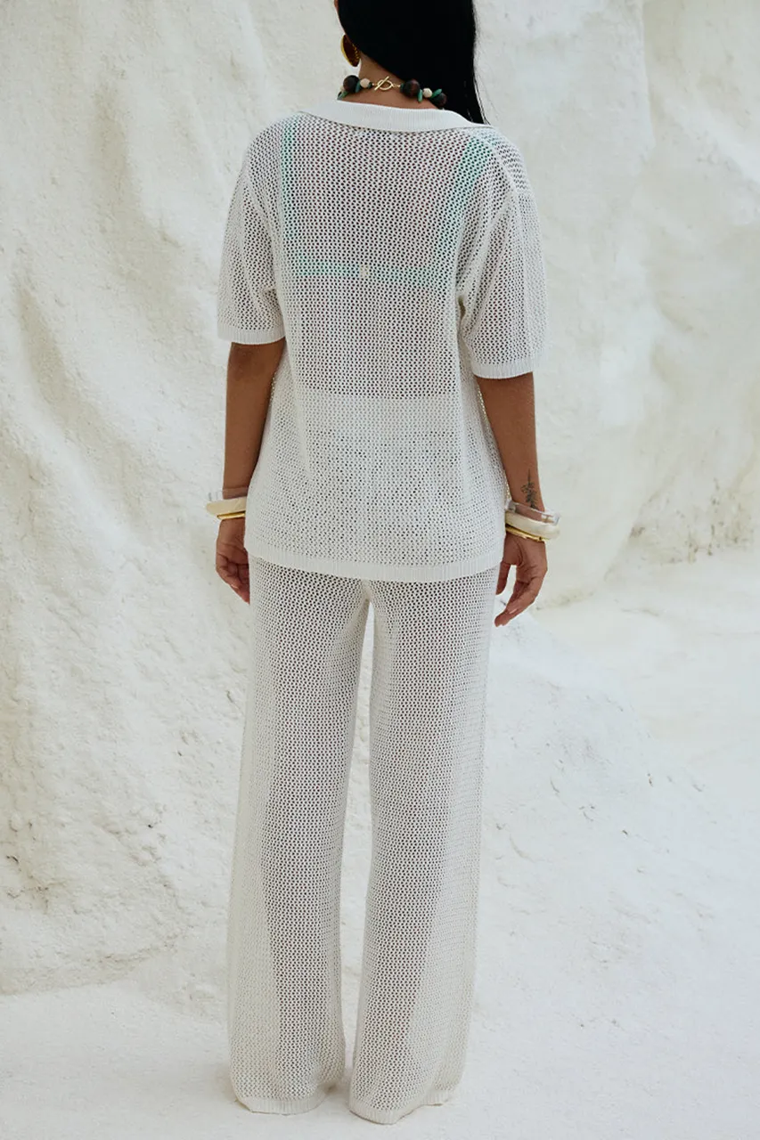 Sheer Patterned Loose Fit Beach Pants