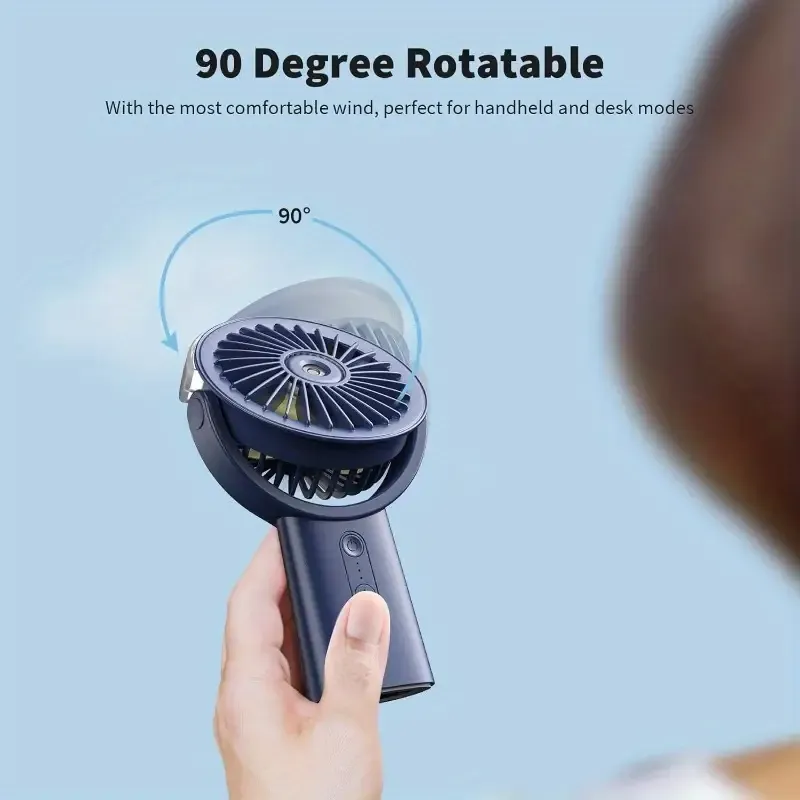Dark Blue Portable Handheld Misting Fan