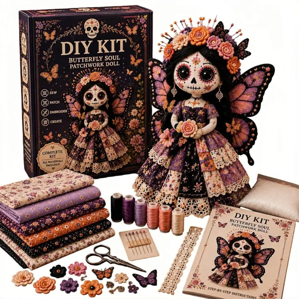 Día de los Muertos Patchwork Doll Crafting Kit🦋