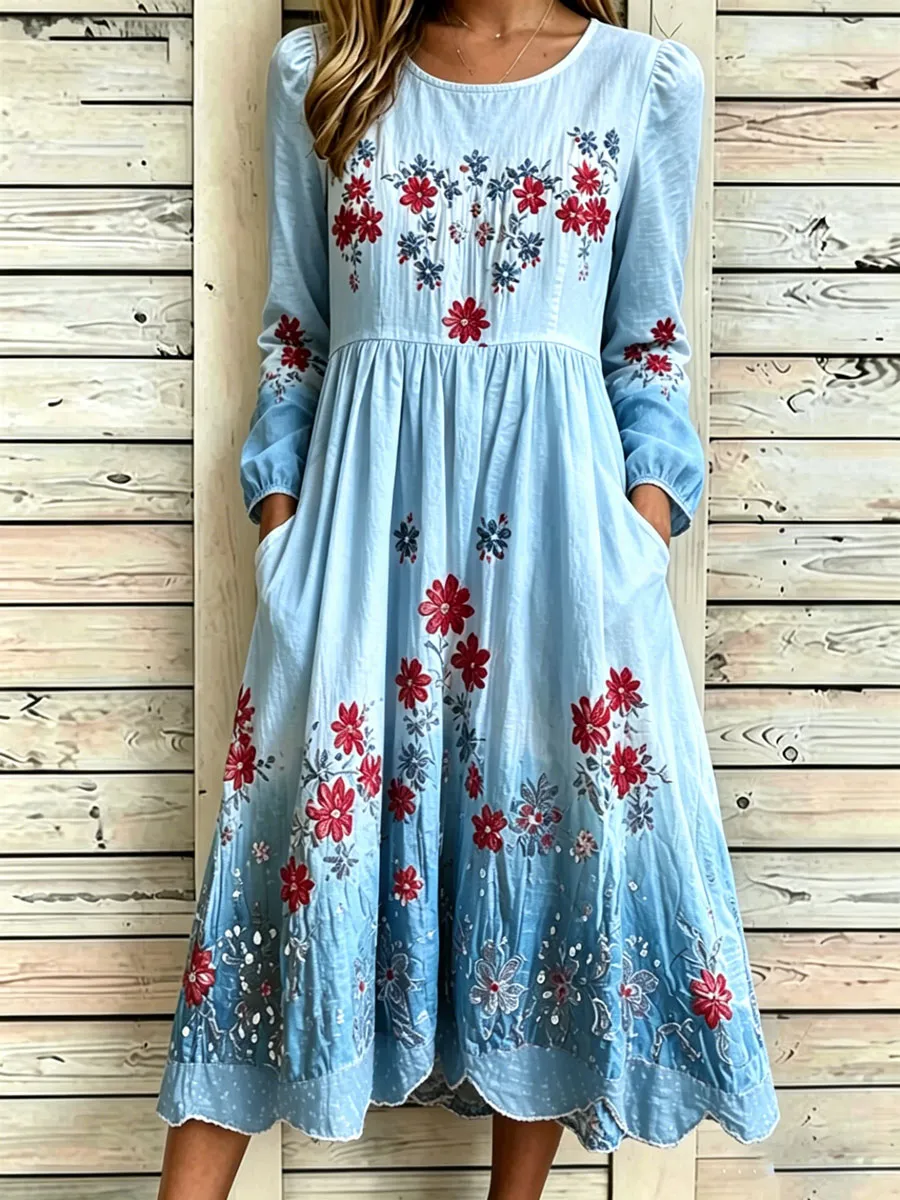 Women'S Casual American Independence Day Print Art Casual Dress