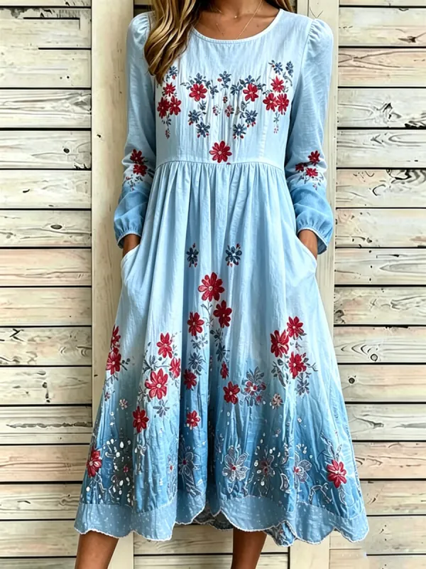 Women'S Casual American Independence Day Print Art Casual Dress