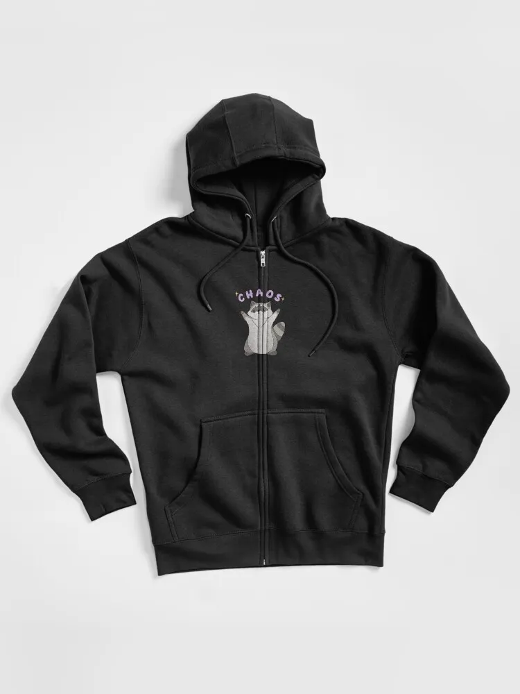 Raccoon Chaos Zipped Hoodie