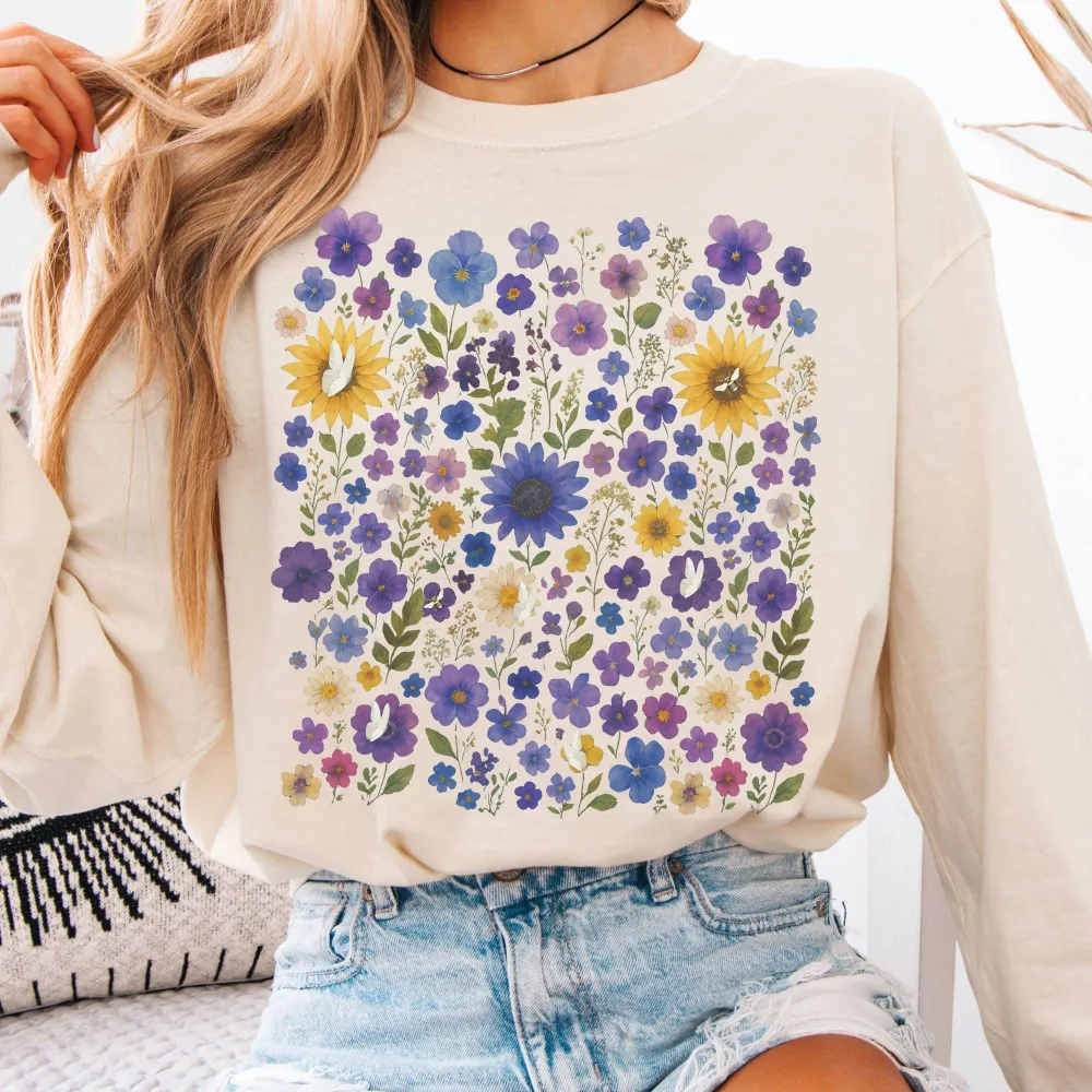 Sunflower Wildflowers Long Sleeve Shirt
