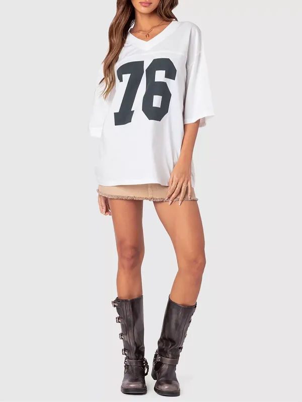 Lady 76 Digital Print Long T-Shirt