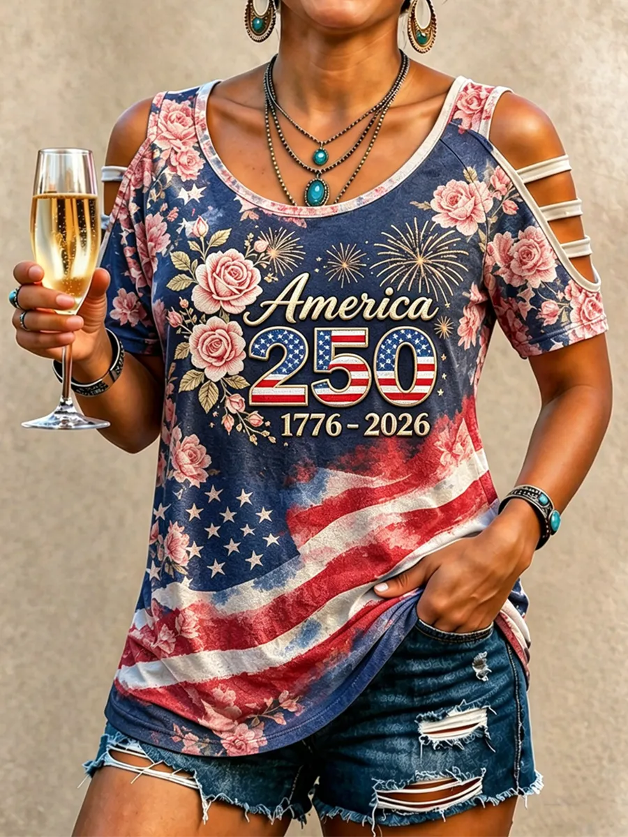 Women'S Casual 250Th Anniversary Art Printed Top