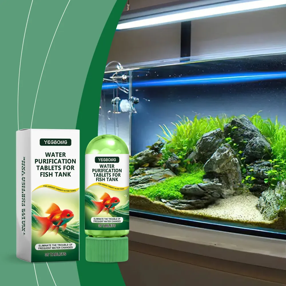 Yegbong fish tank water purification tablets are specially designed for cleaning, deodorizing, removing algae, stains and sludge in fish ponds 2pcs
