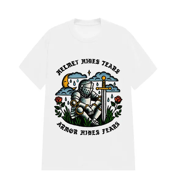 Helmet Hides Tears Armor Hides Fear Printed Tee​