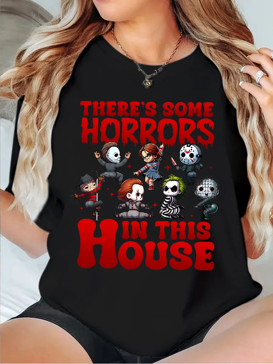 💥LAST DAY SALE 50% OFF💥New There'S Some Horrors In This House Funny Halloween T Shirt