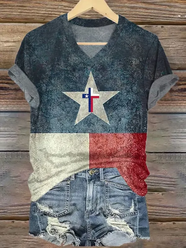 Women's Texas Flooding Print T-Shirt
