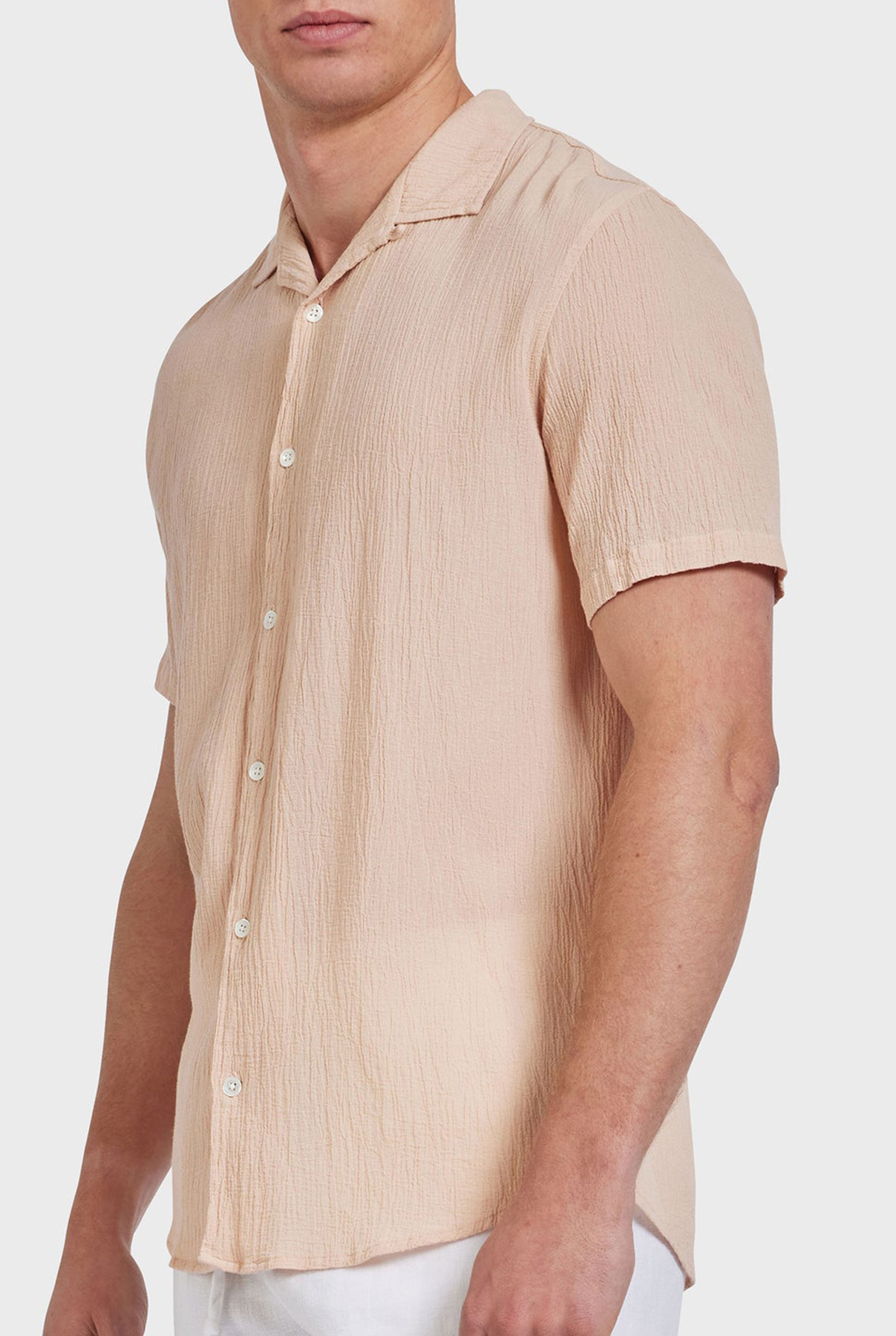 Bedford Short Sleeve Shirt- Peach