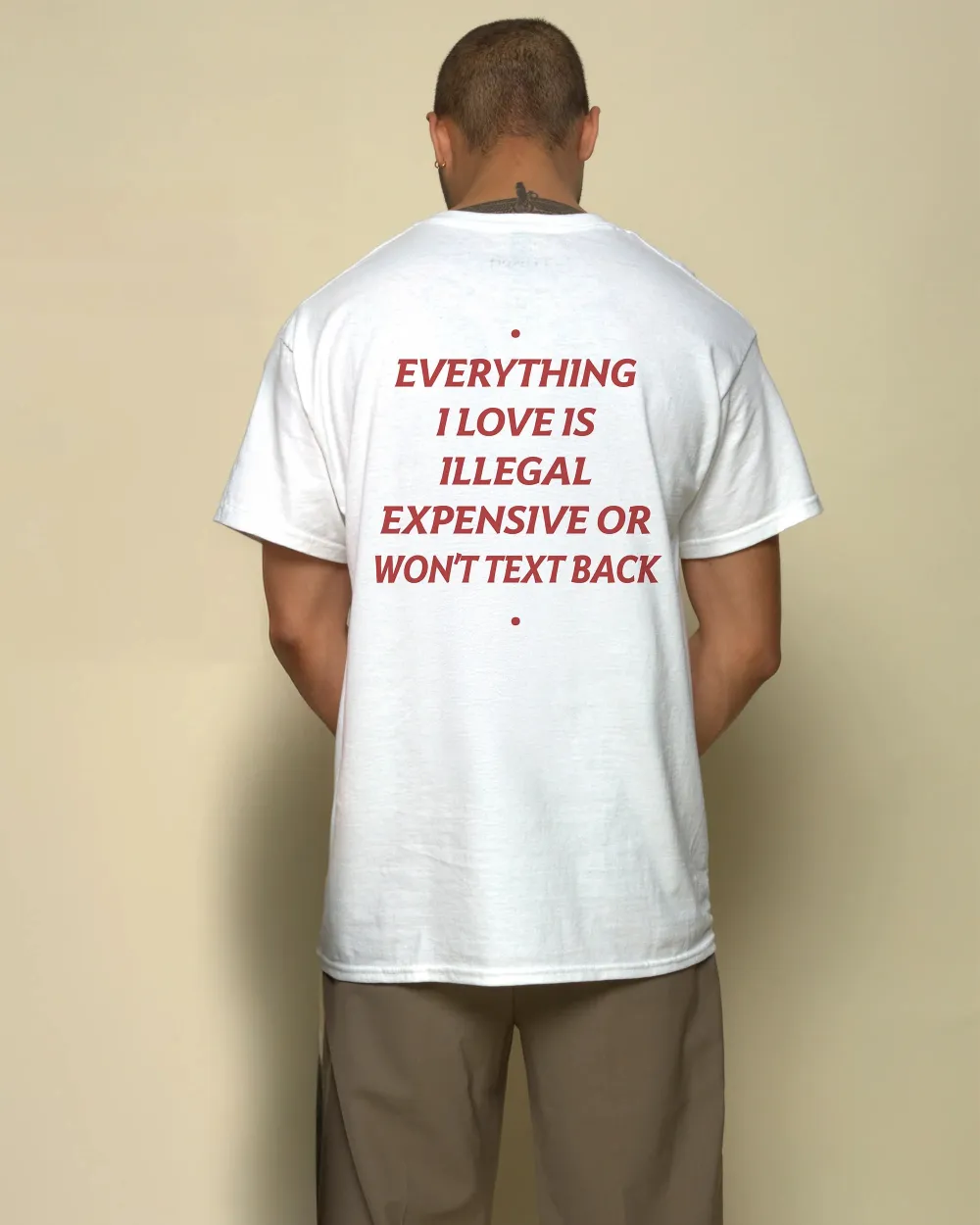 Men's EXPENSIVE OR WON'T TEXT BACK Print Casual Round Neck T-Shirt