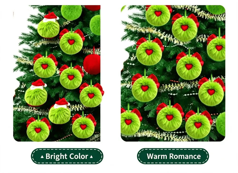 Christmas Hat Pom-Pom Green Monster Elf Party Decoration Pom-Pom