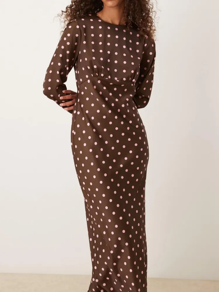Polka Dot Long Sleeve Dress