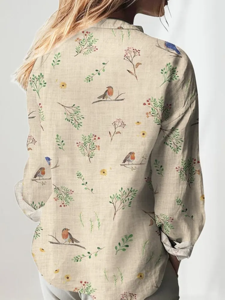 Bird & Branch Print Shirt