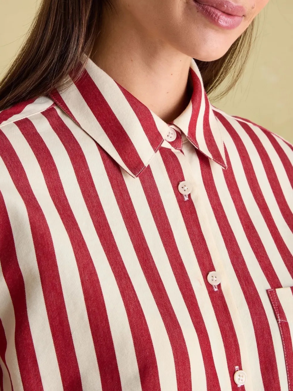Green & Cream Stripe Shirt