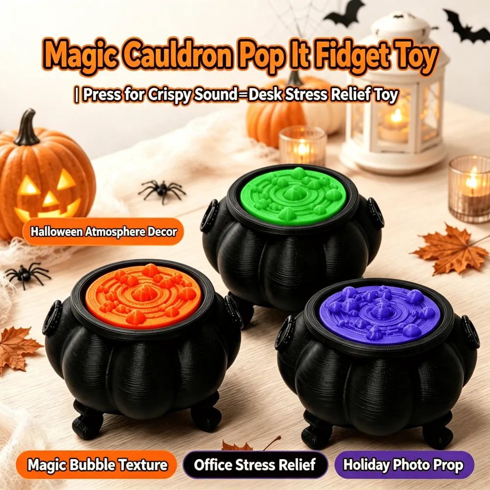 Halloween Black Witch'S Cauldron Desktop Stress Reliever Ornament
