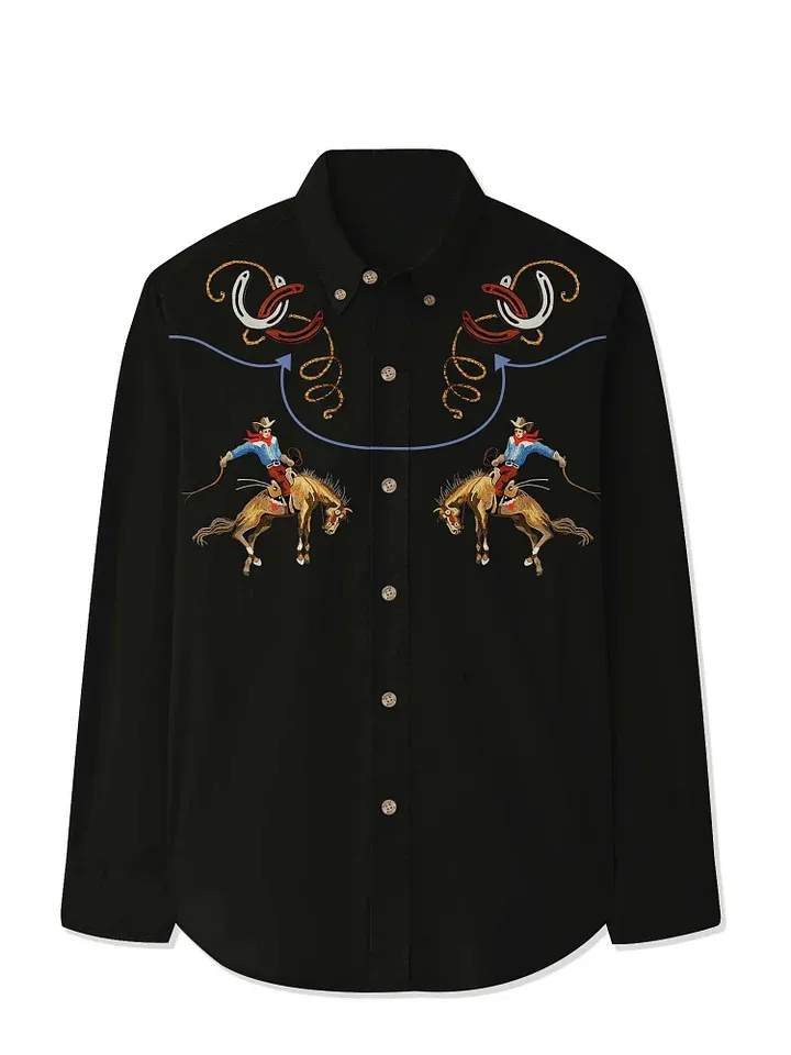 Western 1954 Cowboy - 100% Cotton Long Sleeves Shirt