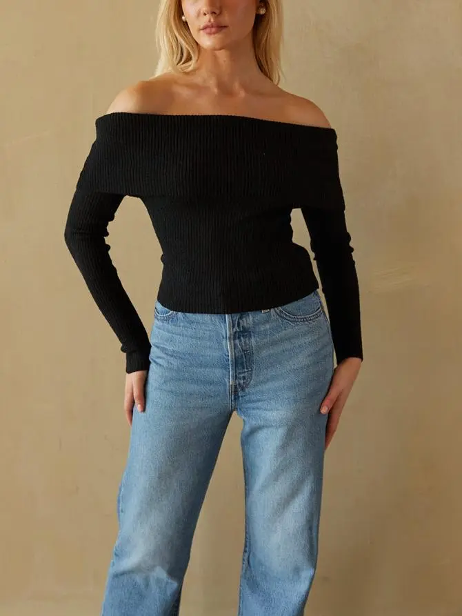 Off The Shoulder Knit Top