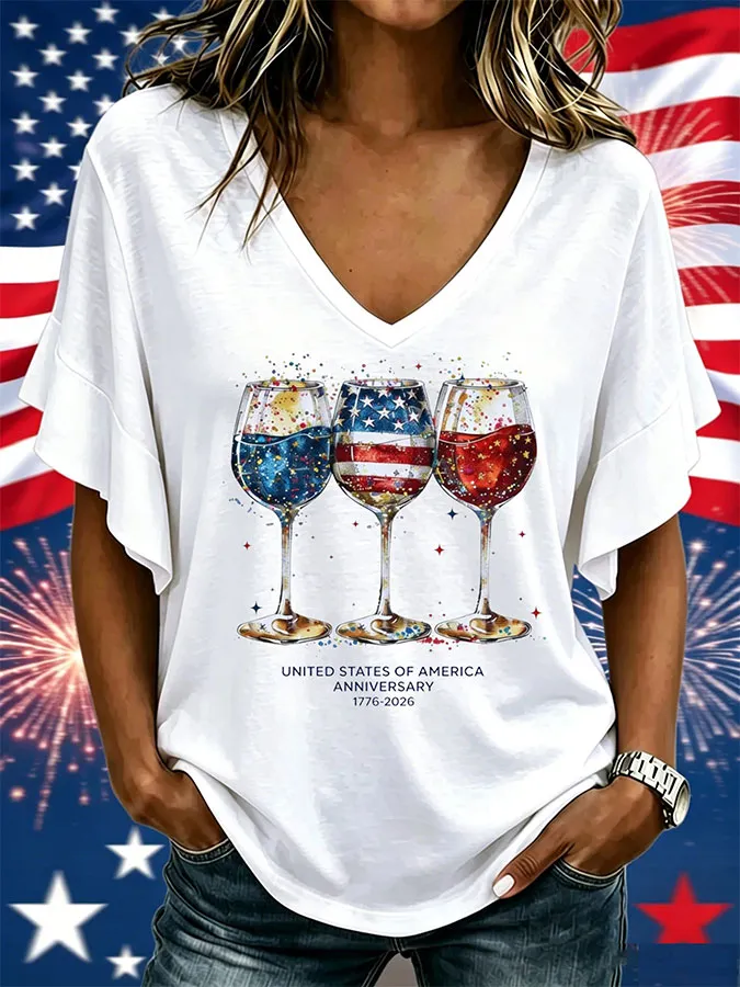 Women'S 250Th Anniversary Printed Casual Top
