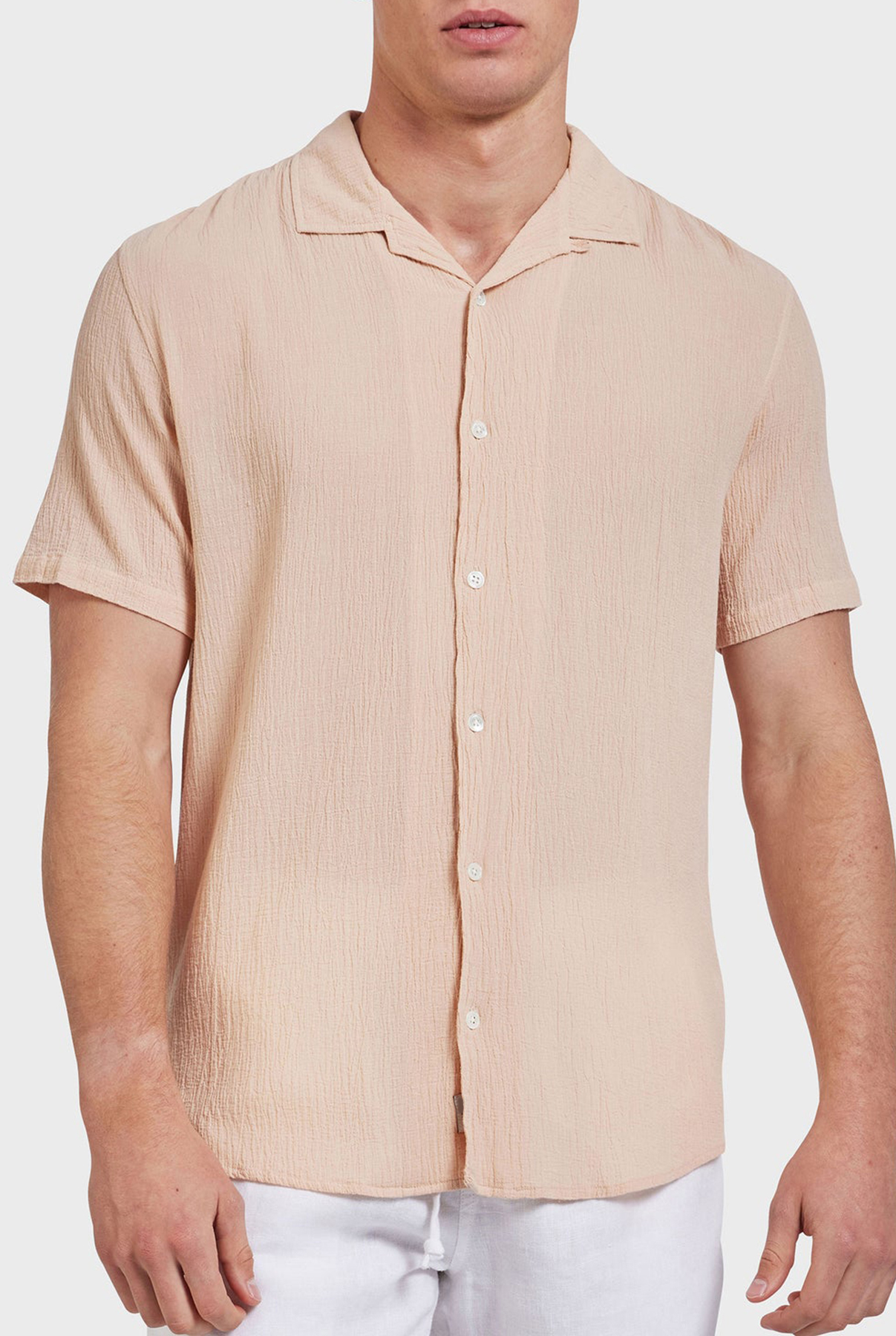 Bedford Short Sleeve Shirt- Peach