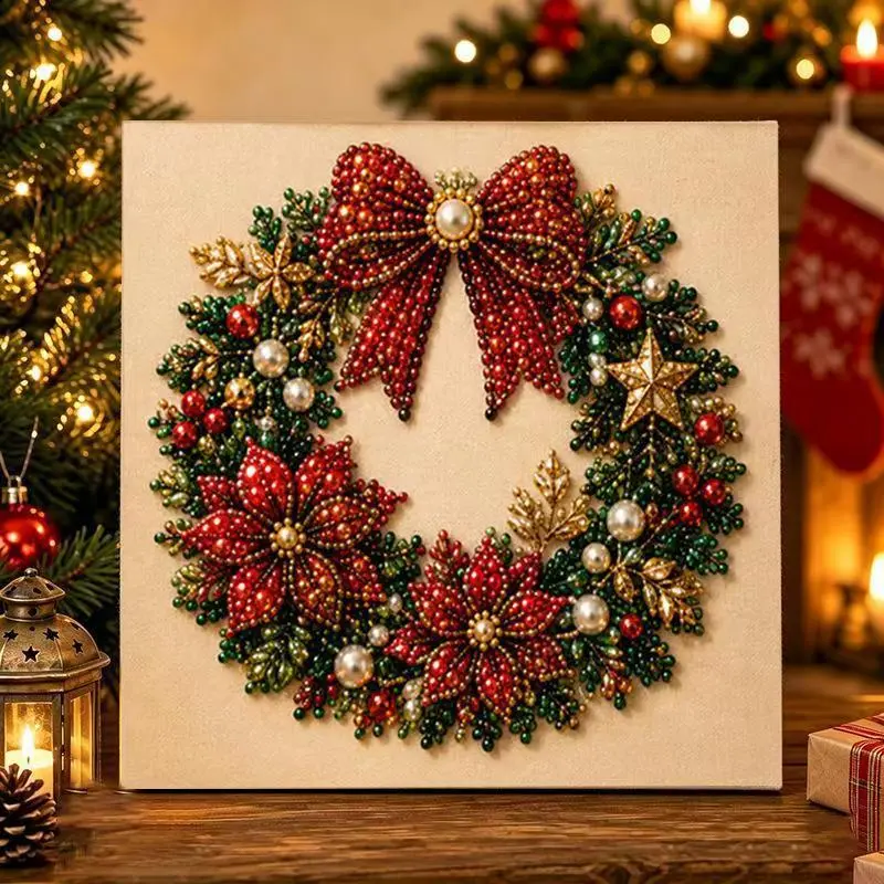 Frameless 3D DIY Beaded Christmas Pearl Diamond Painting