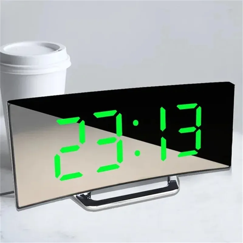 USB Charging Curved Screen Clock