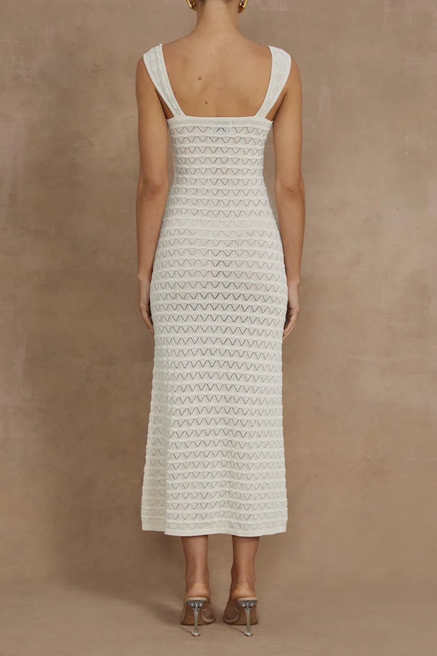 Luxe Crochet Cut Out Midi Dress