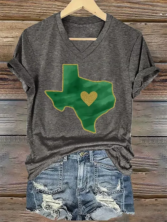 Women's Retro Prayers For Camp Mystic Texas Strong Print T-Shirt