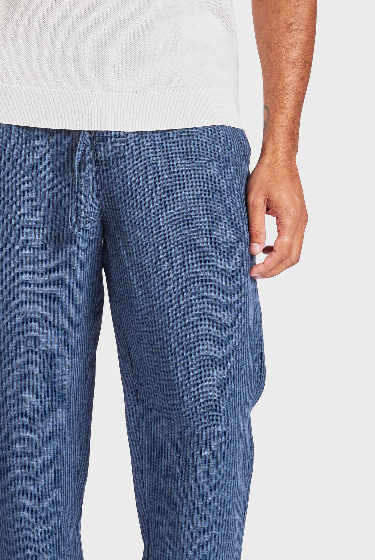 Riviera Linen Pant- Bluegrass/navy